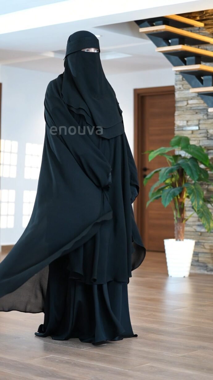 ⁦طقم كامل مكون من نقاب + حجاب + الغشوة بتنسيق راقي⁩ - الصورة ⁦4⁩