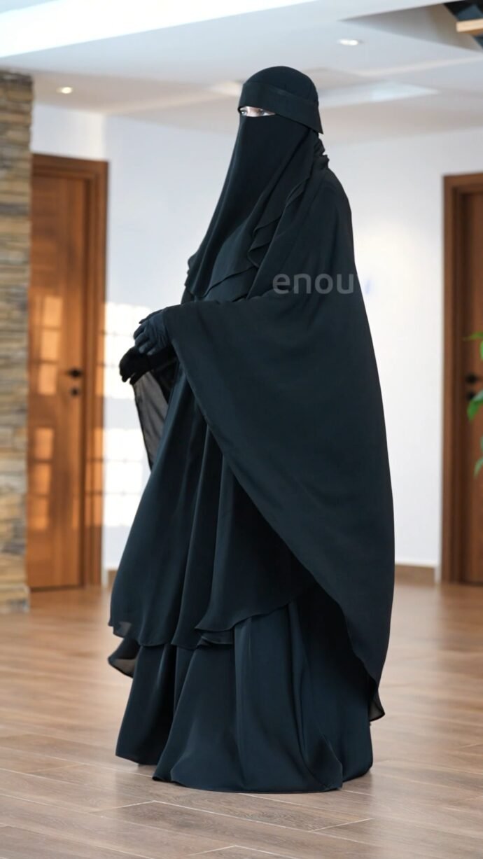 ⁦طقم كامل مكون من نقاب + حجاب + الغشوة بتنسيق راقي⁩ - الصورة ⁦3⁩