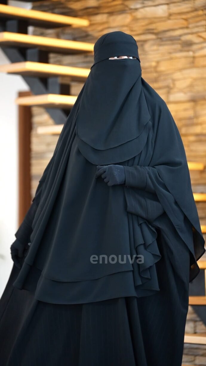 ⁦حجاب شرعي 3 قطع مع اسدال ونقاب⁩ - الصورة ⁦3⁩