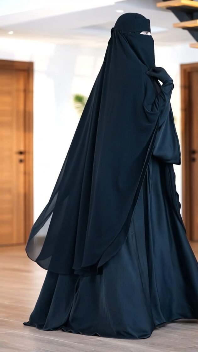 اسدال بطبقتين متناغمتين بفخامة اللون الأسود.